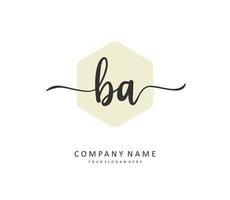 B A BA Initial letter handwriting and  signature logo. A concept handwriting initial logo with template element. vector