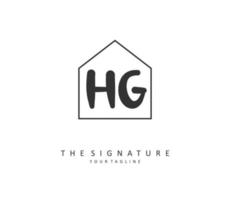 HG Initial letter handwriting and  signature logo. A concept handwriting initial logo with template element. vector