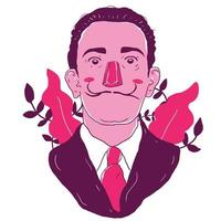 el Salvador dali dibujos animados ilustración vector