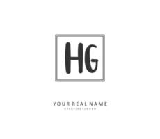 HG Initial letter handwriting and  signature logo. A concept handwriting initial logo with template element. vector