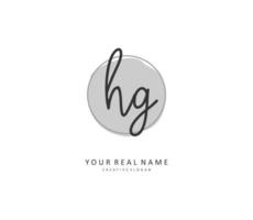 HG Initial letter handwriting and  signature logo. A concept handwriting initial logo with template element. vector