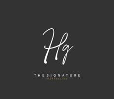 HG Initial letter handwriting and  signature logo. A concept handwriting initial logo with template element. vector