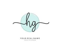 HG Initial letter handwriting and  signature logo. A concept handwriting initial logo with template element. vector