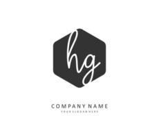 HG Initial letter handwriting and  signature logo. A concept handwriting initial logo with template element. vector