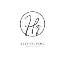 HG Initial letter handwriting and  signature logo. A concept handwriting initial logo with template element. vector
