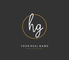 HG Initial letter handwriting and  signature logo. A concept handwriting initial logo with template element. vector