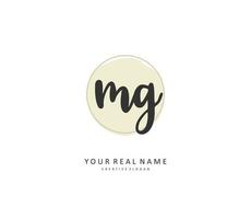 MG Initial letter handwriting and  signature logo. A concept handwriting initial logo with template element. vector