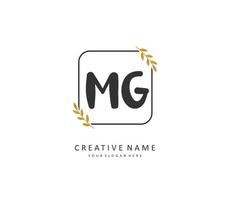 MG Initial letter handwriting and  signature logo. A concept handwriting initial logo with template element. vector