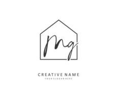 MG Initial letter handwriting and  signature logo. A concept handwriting initial logo with template element. vector