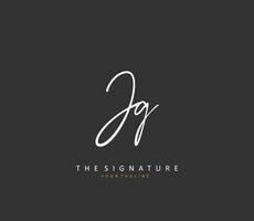 JG Initial letter handwriting and  signature logo. A concept handwriting initial logo with template element. vector