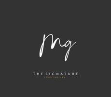 MG Initial letter handwriting and  signature logo. A concept handwriting initial logo with template element. vector