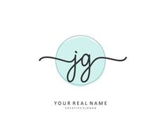 JG Initial letter handwriting and  signature logo. A concept handwriting initial logo with template element. vector