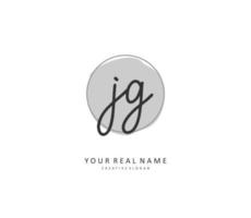 JG Initial letter handwriting and  signature logo. A concept handwriting initial logo with template element. vector