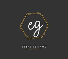EG Initial letter handwriting and  signature logo. A concept handwriting initial logo with template element. vector