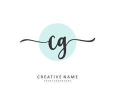 CG Initial letter handwriting and  signature logo. A concept handwriting initial logo with template element. vector