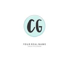 CG Initial letter handwriting and  signature logo. A concept handwriting initial logo with template element. vector