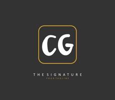 CG Initial letter handwriting and  signature logo. A concept handwriting initial logo with template element. vector