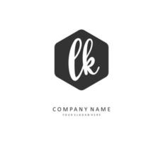 L K LK Initial letter handwriting and  signature logo. A concept handwriting initial logo with template element. vector