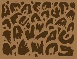 Brown shapes elements leopard pattern texture background. vector