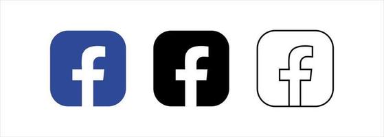 Set of social networking icons. Facebook Web design flat icons isolated on white background vector