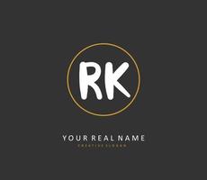 R K RK Initial letter handwriting and  signature logo. A concept handwriting initial logo with template element. vector