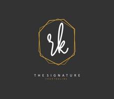 r k rk inicial letra escritura y firma logo. un concepto escritura inicial logo con modelo elemento. vector