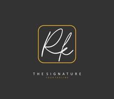 R K RK Initial letter handwriting and  signature logo. A concept handwriting initial logo with template element. vector