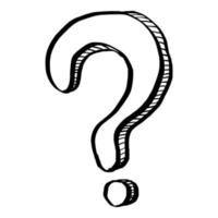 Doodle sketch style of question marks hand drawn illustration. for concept design. vector