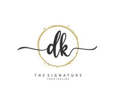 re k dk inicial letra escritura y firma logo. un concepto escritura inicial logo con modelo elemento. vector