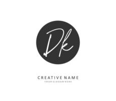 D K DK Initial letter handwriting and  signature logo. A concept handwriting initial logo with template element. vector