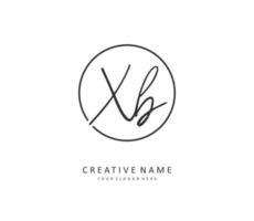 X B XB Initial letter handwriting and  signature logo. A concept handwriting initial logo with template element. vector