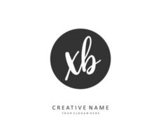 X B XB Initial letter handwriting and  signature logo. A concept handwriting initial logo with template element. vector