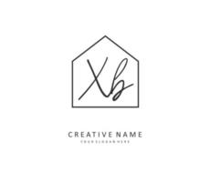 X B XB Initial letter handwriting and  signature logo. A concept handwriting initial logo with template element. vector