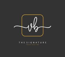 V B VB Initial letter handwriting and  signature logo. A concept handwriting initial logo with template element. vector