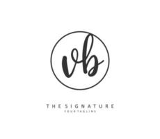 V B VB Initial letter handwriting and  signature logo. A concept handwriting initial logo with template element. vector