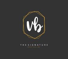 V B VB Initial letter handwriting and  signature logo. A concept handwriting initial logo with template element. vector