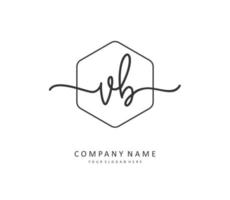 V B VB Initial letter handwriting and  signature logo. A concept handwriting initial logo with template element. vector