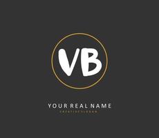 V B VB Initial letter handwriting and  signature logo. A concept handwriting initial logo with template element. vector