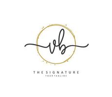 V B VB Initial letter handwriting and  signature logo. A concept handwriting initial logo with template element. vector