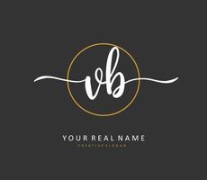 V B VB Initial letter handwriting and  signature logo. A concept handwriting initial logo with template element. vector