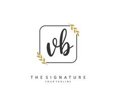 V B VB Initial letter handwriting and  signature logo. A concept handwriting initial logo with template element. vector