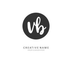 V B VB Initial letter handwriting and  signature logo. A concept handwriting initial logo with template element. vector