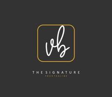 V B VB Initial letter handwriting and  signature logo. A concept handwriting initial logo with template element. vector