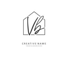 V B VB Initial letter handwriting and  signature logo. A concept handwriting initial logo with template element. vector