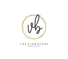 V B VB Initial letter handwriting and  signature logo. A concept handwriting initial logo with template element. vector