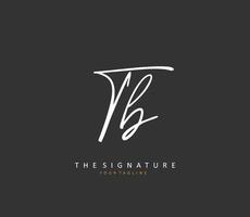 T B TB Initial letter handwriting and  signature logo. A concept handwriting initial logo with template element. vector