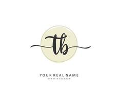 T B TB Initial letter handwriting and  signature logo. A concept handwriting initial logo with template element. vector