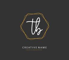 T B TB Initial letter handwriting and  signature logo. A concept handwriting initial logo with template element. vector