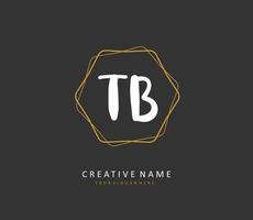 T B TB Initial letter handwriting and  signature logo. A concept handwriting initial logo with template element. vector