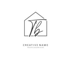 T B TB Initial letter handwriting and  signature logo. A concept handwriting initial logo with template element. vector